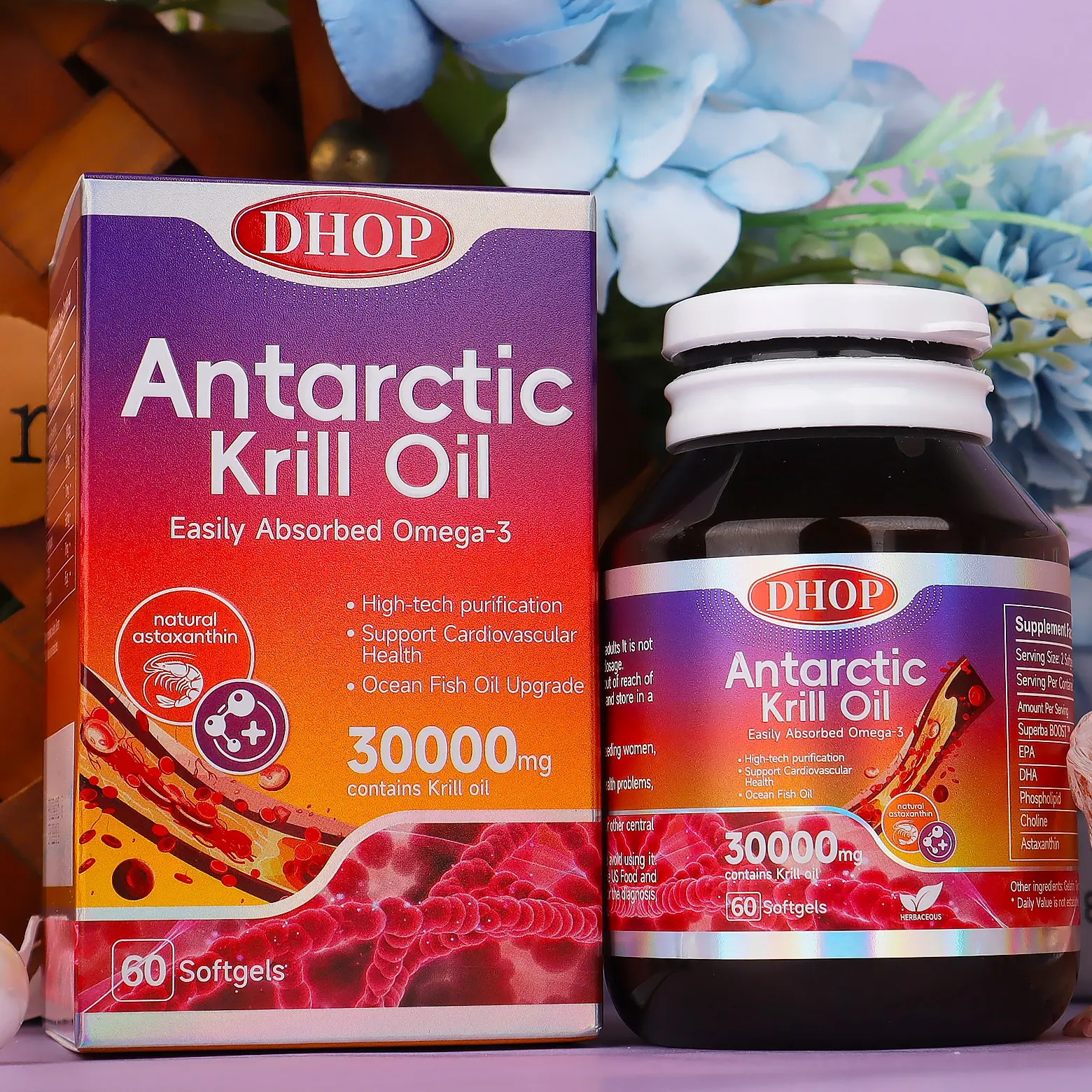 DHOP Krill Oil Softgels - Heart & Brain Support