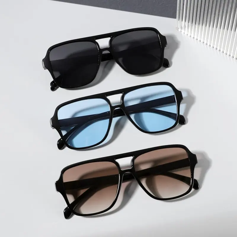 Men's Top Bar Design Aviator Sunglasses, Classic Aviator Sunglasses, Trendy Casual Sunglasses for Everyday Use, Fashion Accessories for Outdoor Activities, Aviator Frames Sunglasses, Fashionable Frames Sunglasses, Trendy Styling Sunglasses, Shades