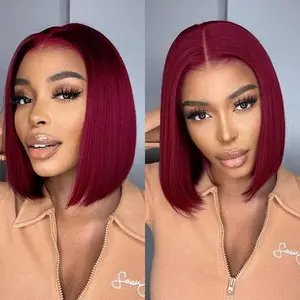 [Live Flashsale] ISEE Super Deal Wear Go 99j Burgundy Color Lace Pre-plucked Hairline Pre-cut Lace Melt Human Hair Wigs Straight Wigs Queenleora Recommend Beginner Friendly Vacation Hair #SummerWins #DealsForYouDays