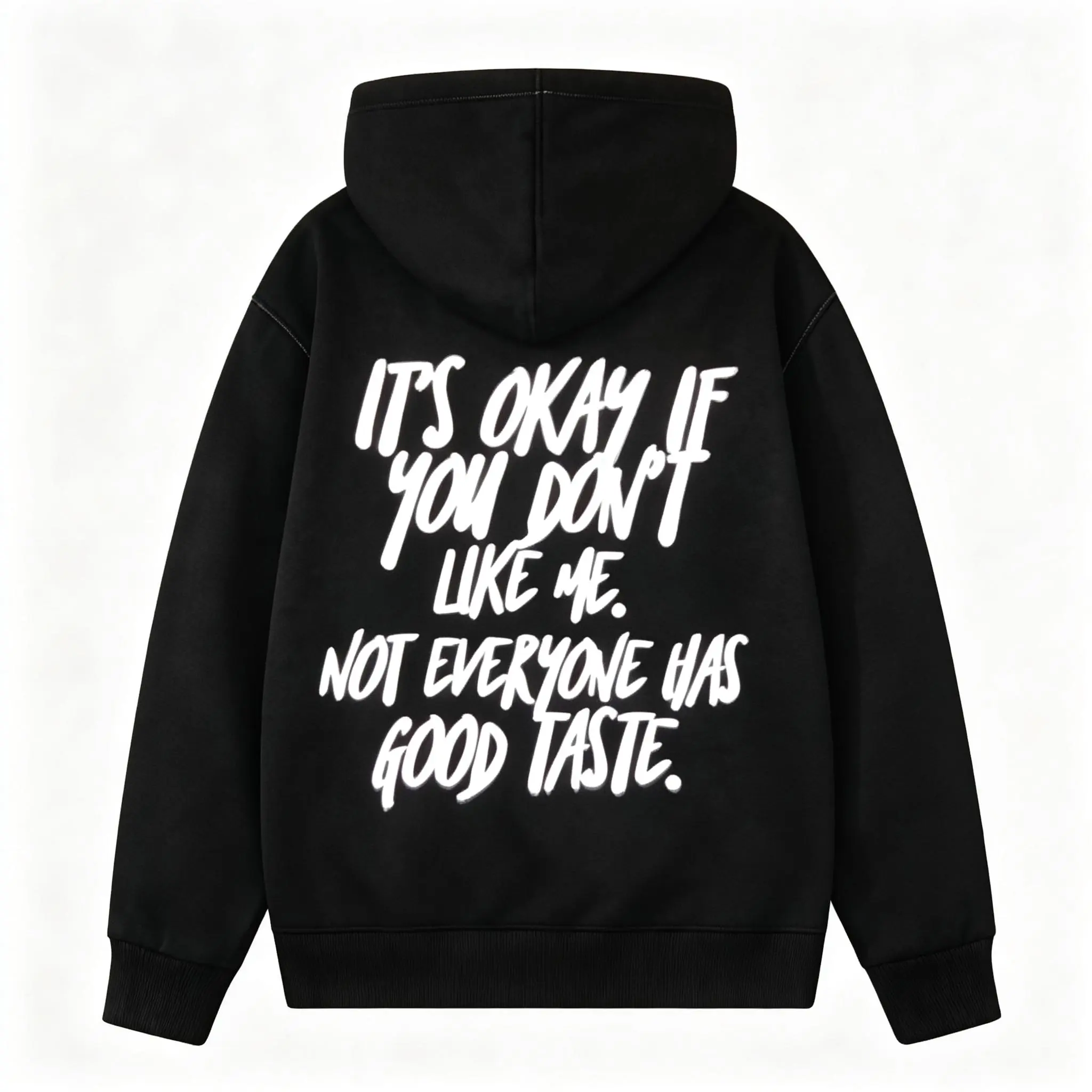 Women's 100% Cotton Longsleeve Loose Fit Hoodie - Classic Basics Athletic Pullover with Funny Attitude Quotes "It's Okay If You Don't Like Me" "Not Everyone Has Good Taste" Top