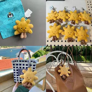 Sun - Soft and Mini-Sized Stuffed Keychain, Cute Animal Food Plushie, Fun Gift Idea for Kids, Birthdays, and Collectors, Keychain Toy