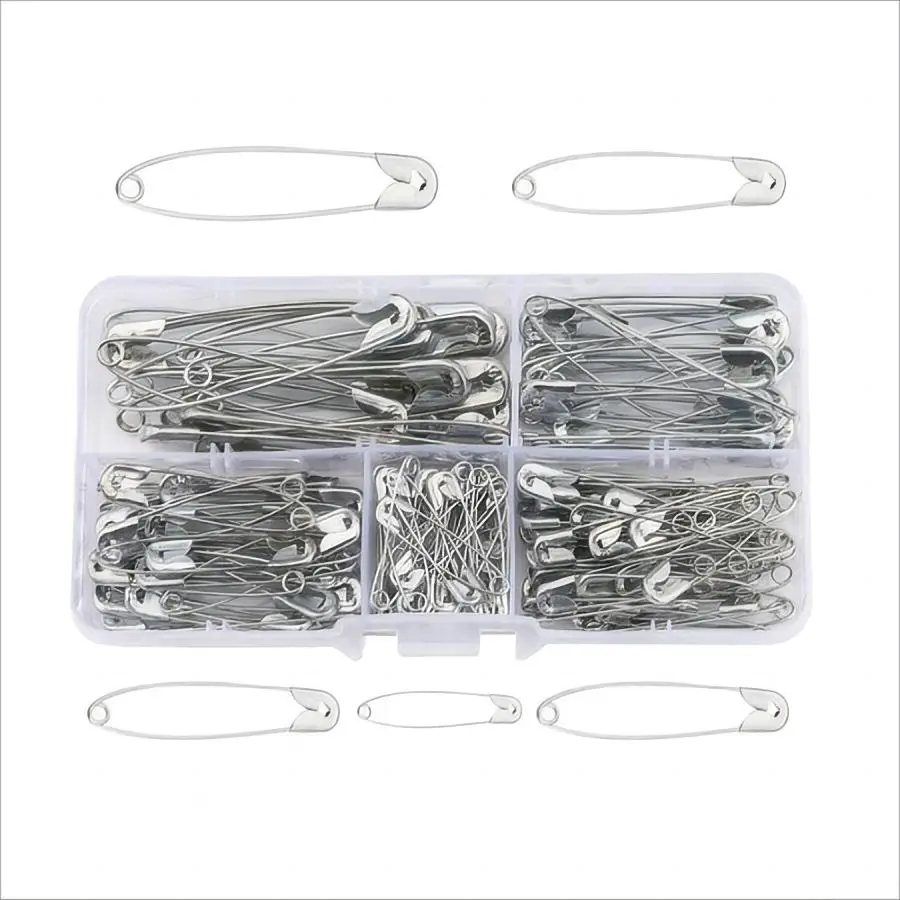 Safety Pin (150pcs/box), DIY Metal Sewing Pins, Quilting Knitting Bending Pin for Patchwork DIY Handmade Apparel, Sewing Supplies for Home Use