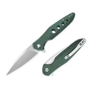 JoyRaining Hummingbird Lightweight EDC tool, D2 steel with Military Green G10 Handle with Precision Ceramic Bearings, Lightweight Pocket knife for Men, Unique EDC Gift for friend/Dad/Elder/Brother