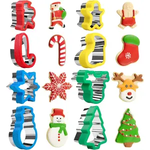 Christmas Cookie Cutters 8-Pc, Holiday Biscuit Cutters with Comfort Grip, Baking  Molds, Holiday Decorative Party Supplies (Christmas-8Pcs)