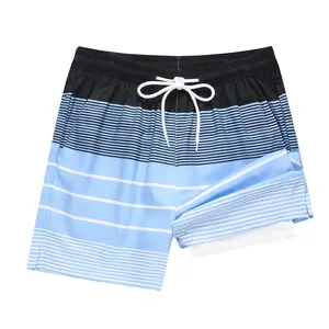 Mens Swimming Trunks with Compression Liner Swim Shorts with Pockets