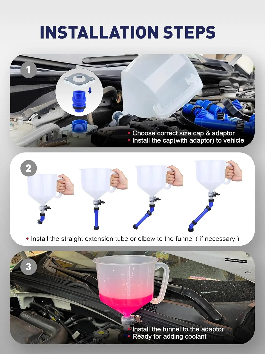 SMART JERRY - Coolant Bleeder Kit, Universal Radiator Burping Funnel ...