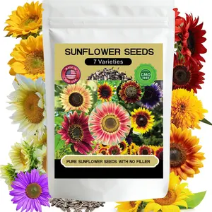 Sunflower Seeds 7 Varieties 1000+Pcs, Mixed Colored Sunflower for Outdoor Planting, Attracts Pollinators & Perfect for Garden Decoration