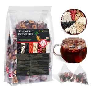 GinsengFiveTreasureTea,KidneyTeaFormula Ginseng Red Date Natural Herbal Kidney Cleansing forMen&Women,tederinonSaludableOrganica Beverage Dried Chrysanthemum Bud loaded tea