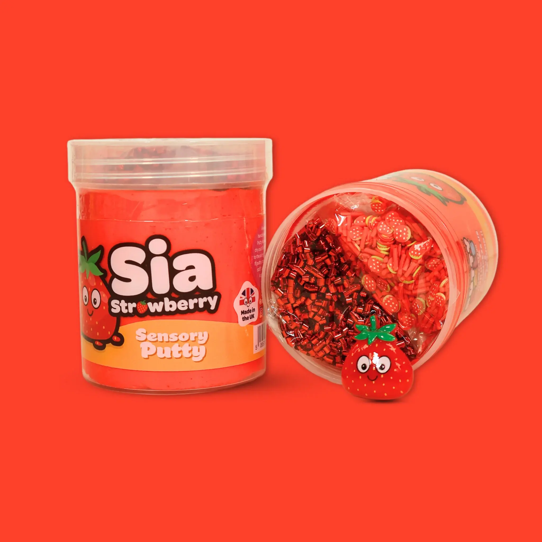 Sia Strawberry - Strawberry Scented - Sensory Putty - Scented Squishy Sensory Putty - Butterslime Texture for Anxiety, Focus, adhd, Stress Relief & Focus for All Ages - Ages 5+