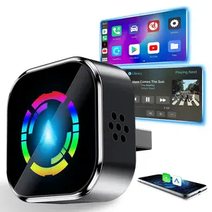Wireless Mini USB CarPlay Adapter,Android Auto Adapter,for iPhone/Android,2-in-1 Fast & Stable Connection,Colorful Design,2.4/5G WiFi and Bluetooth 5.0 Dual Band,suitable for factory wired CarPlay cars,carplay dongle