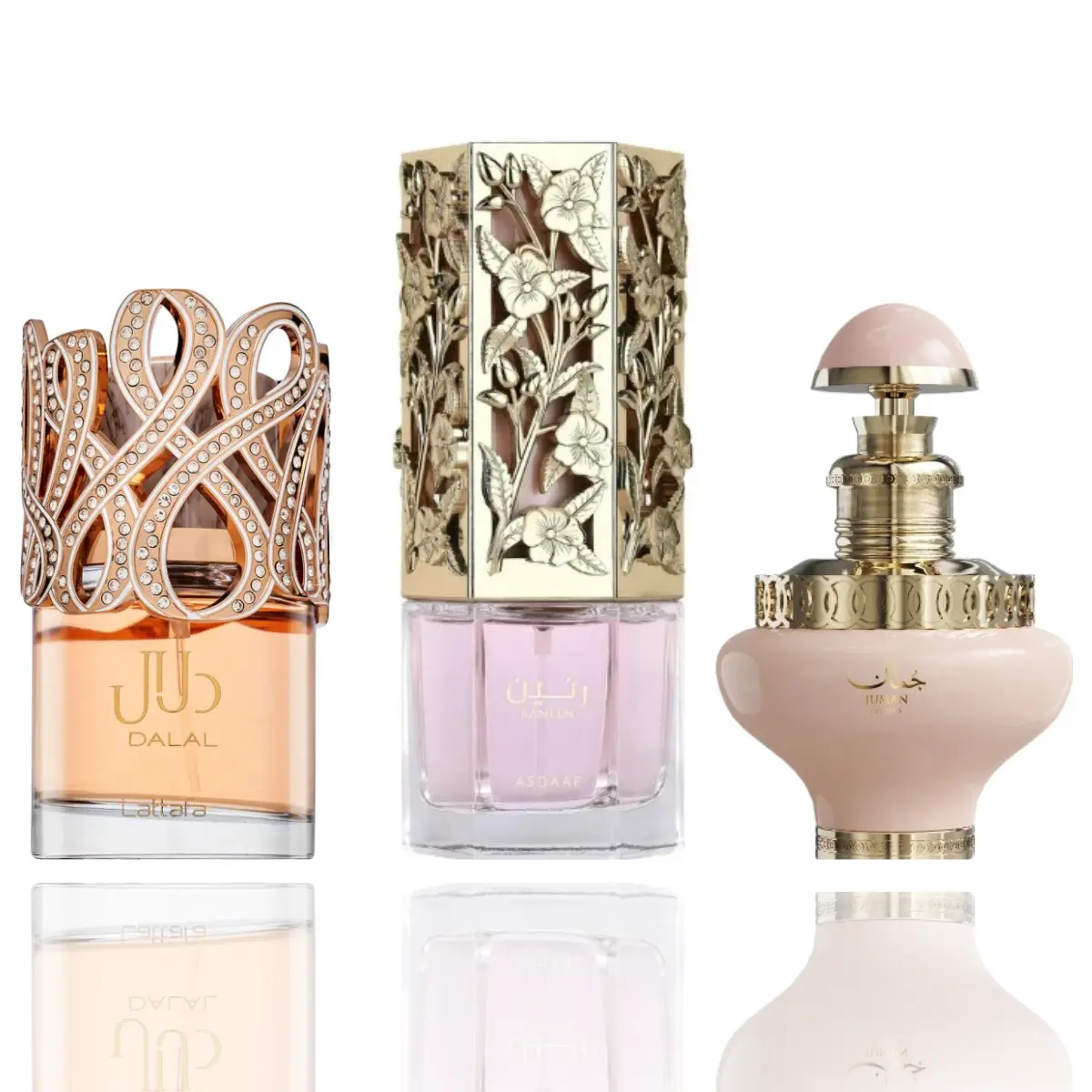 Lattafa Women's 3-Piece EDP Perfume Sampler Bundle - Dalal, Raneen, Juman Precious Fragrances, Feminine, Casual, Fruity, Fragranced Bundle, Floral Fruity, Amber Vanilla Notes, Versatile Gift, Feminine Women's Fragrance, Casual Women's Fragrance