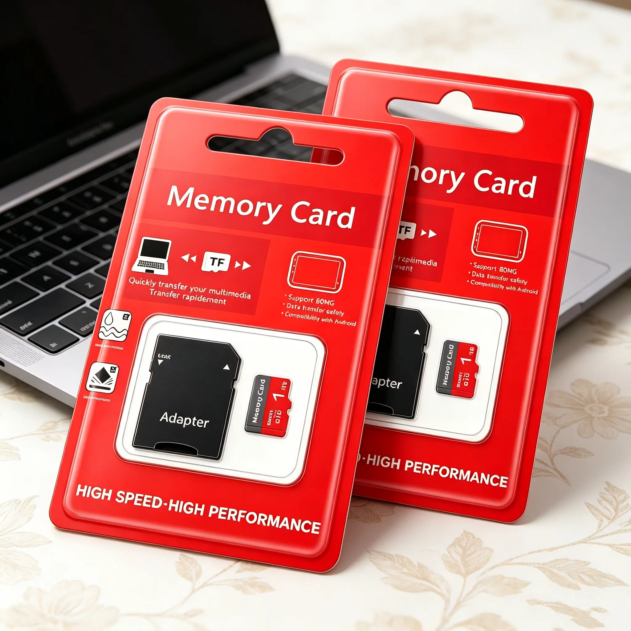 Durable SD Card for Car Audio, 2 Complete Sets MicroSDXC Card for Dash Cams, SD Memory Card for Surveillance Cameras, 1TB Micro SD Card for Mobile Phones, Micro TF SD Cards with Adapter for PC & Secure Storage
