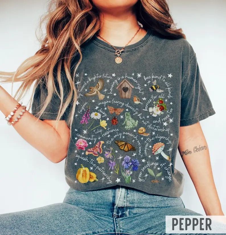Comfort Colors Subtle Political Gardening Shirt, Painted Cottagecore Social Justice Tee shirt
