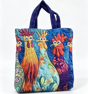 Bohemian-style quilted weekend travel bag – gym bag, tote bag, featuring a trendy hip-hop chick pattern design; also makes a great graduation gift.