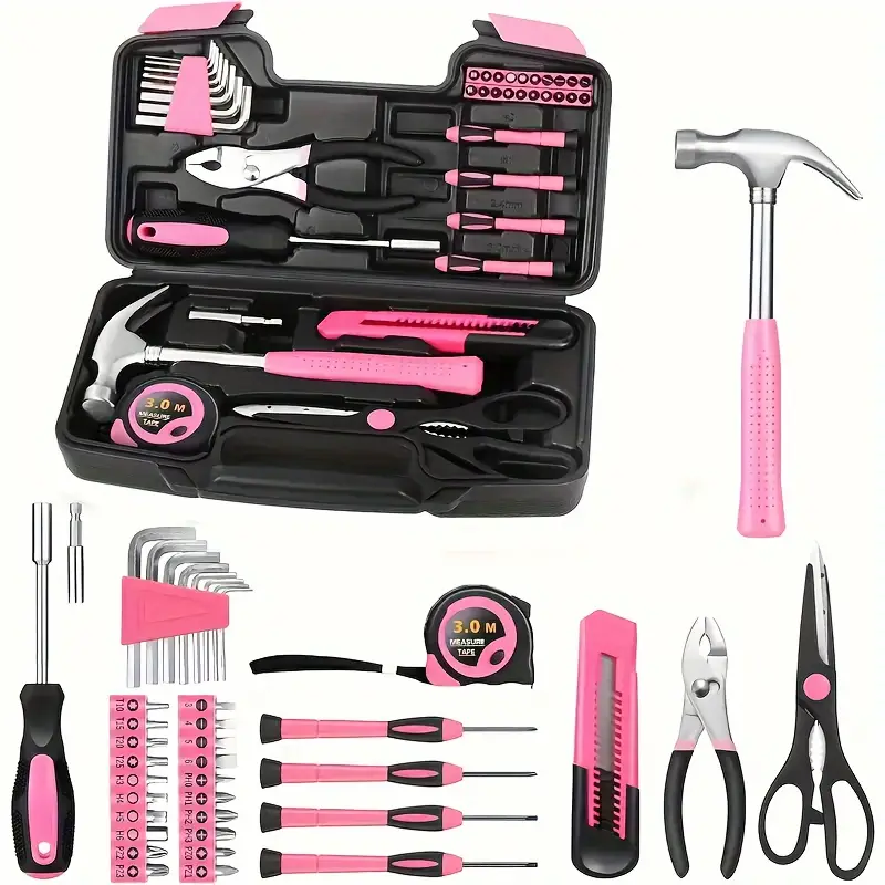 Women's Only 39/24pcs Tool Set - High-End Set of Small Tools Including Hammers, Gauges, Screwdrivers & More for Women Hardware Wrench
