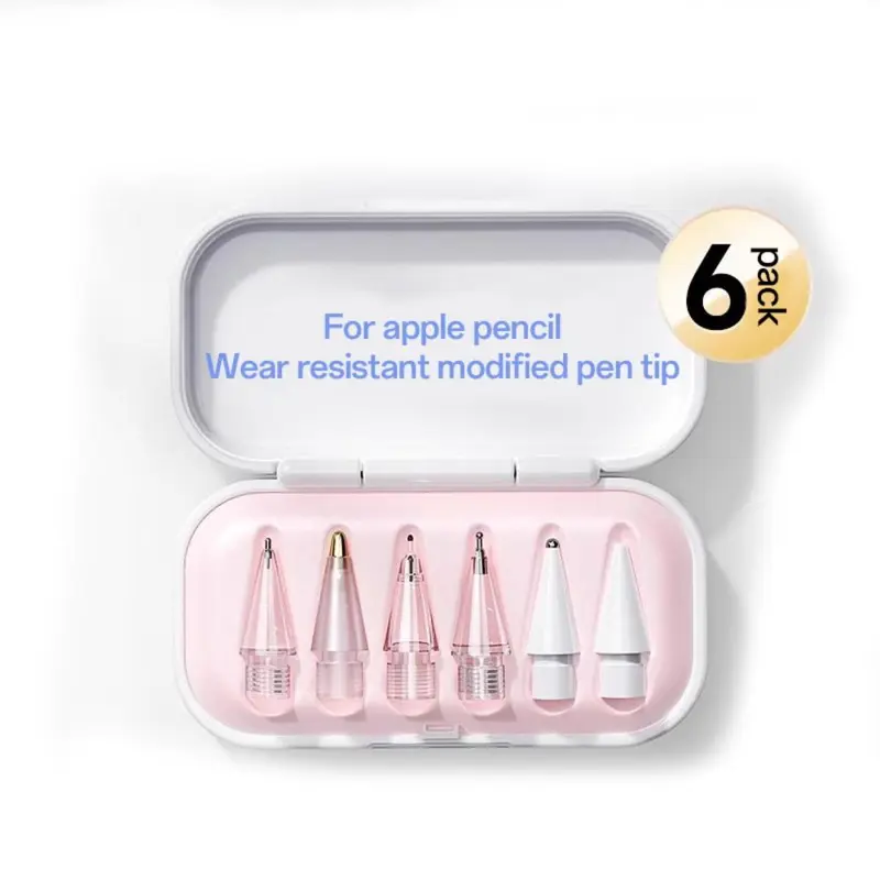 Replacement Pen Tip for Apple Pencil 1/2/Pro, Capacitive Pen Tip with Storage Box, Metaling Modification Replacement Stylus Tip Compatible with Apple, Tablet Accessories
