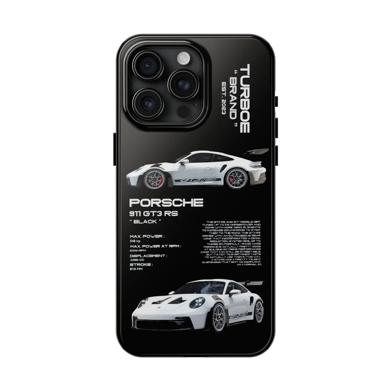 911 GT3 RS, MCQ95 Black phone case For iPhone 17 16 15 14 13 12 11 X XR Max Mini Plus and Samsung S25 24 23 22 Ultra Y