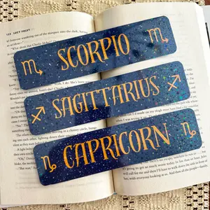 Holographic Zodiac Sign Bookmarks | Astrology-Inspired Bookmarks | Bookish Merch | Decorative Bookmark cardstock bookmark