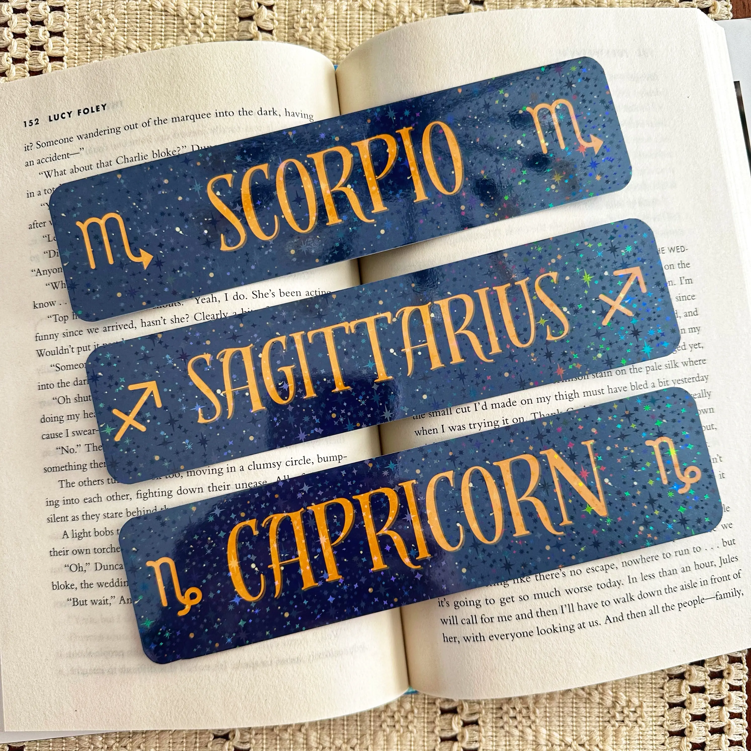 Holographic Zodiac Sign Bookmarks | Astrology-Inspired Bookmarks | Bookish Merch | Decorative Bookmark cardstock bookmark