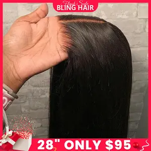[28 In Only 95$] Bling Hair VIP 9x6 7x5 6x4 5x5 Glueless Wig Real Human Hair Bone Straight Ready To Wear Lace Closure Wig Transparent Pre Cut Lace Wig 180 Density Easy Go No Glue