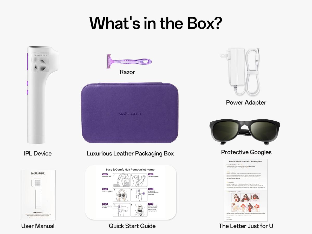 Laser Hair Removal Device for Women & Men, At-Home Painless IPL Laser Hair Remover with 40°F Ice-Cooling Contact, Long-Lasting Lazer Hair Removal for Face, Legs, Armpits, Bikini Line