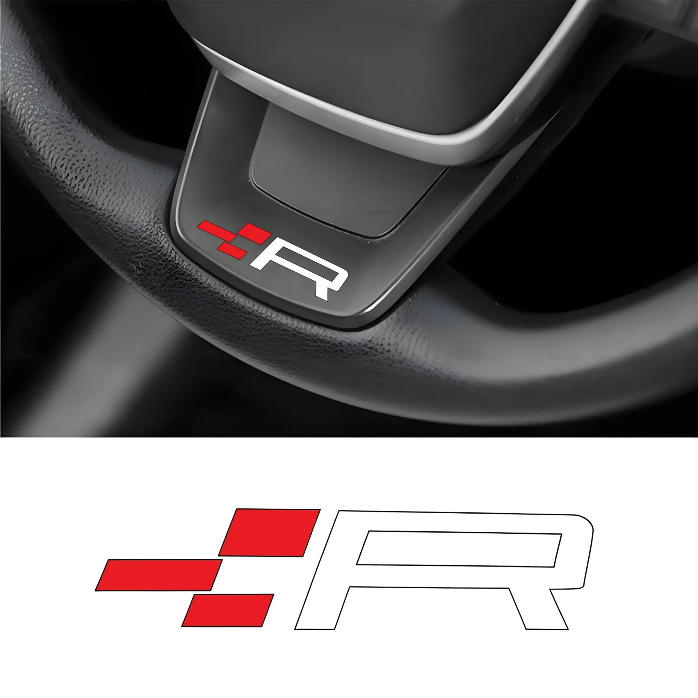 2 PCS car stickers R car logo badge decals for Volkswagen Golf T-ROC GTI Rline Beetle Passat