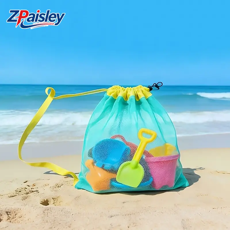 1Pc/3Pcs Mesh Drawstring Beach Bag for Kids Sand Toys, Sand Free Lightweight Foldable Beach Tote, Quick Dry Mesh Storage Bag for Towels Swimwear Pool Travel Vacation
