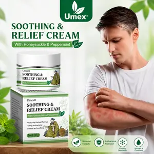 Umex Soothing & Relief Cream with Honeysuckle & Peppermint - 30g, 100% Natural Plant Extracts, Gentle for All Ages, Fast Acting Relieve itching , Hydrates Dry & Sensitive Skin, Therapeutic Treatment for Flare-up,Eczema & Psoriasis