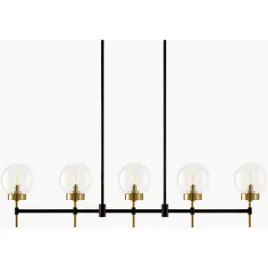 Tan Rustic Chandelier with glass details for dining or living rooms