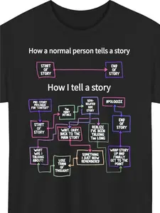 Humorous Narrative T-Shirt Design for Everyday Storytelling - Slim Fit Unisex Tee Available in Sizes S to XXXL, Ideal for All Seasons And Casual Outings Perfect Gift for Mother'S Day, Celebratinunisex 2026 Black T-Shirt