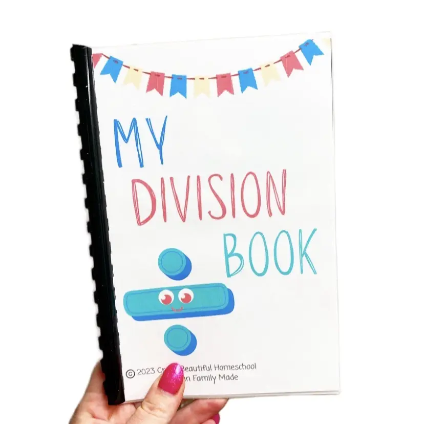 Division Dry Erase Learning Book - My Division Book, 2023 by Beautiful Homeschool, Family Made