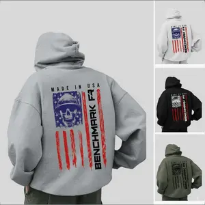 FR Benchmark Skull Flag Flame Resistant Long Sleeve Shirt Logo Graphic Hoodie - Casual Tops for Men & Women Cotton Fabr Cotton T-Shirt Every Fit