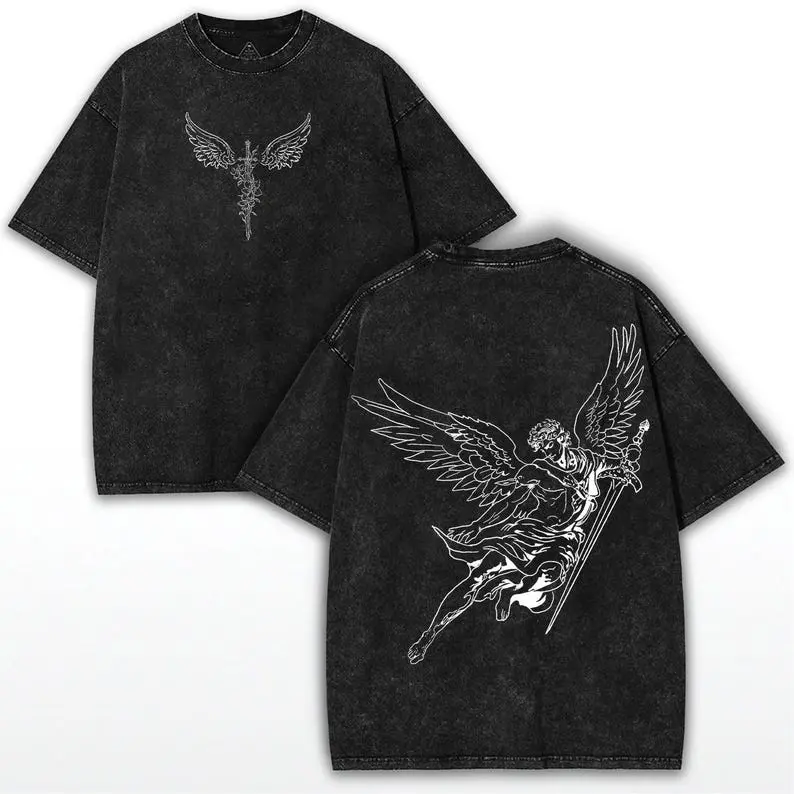 valentine shirts Archangel Michael Oversized Tee: Vintage Washed