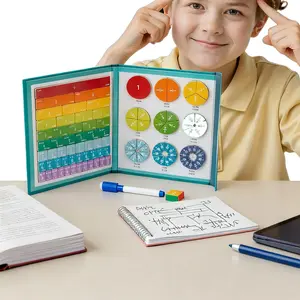 Magnetic Fraction Demonstration Book, Magnetic Fraction Tiles for Math Learning, Magnetic Fraction Educational Puzzle, Tiles & Fraction Circles with Percentages for Teaching
