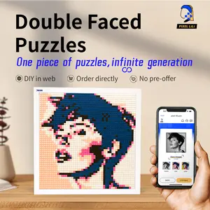 PIXEL LiLi  DIY puzzles 3D portrait blocks, can infinitely create different double-sided , well suited as a surprise gift