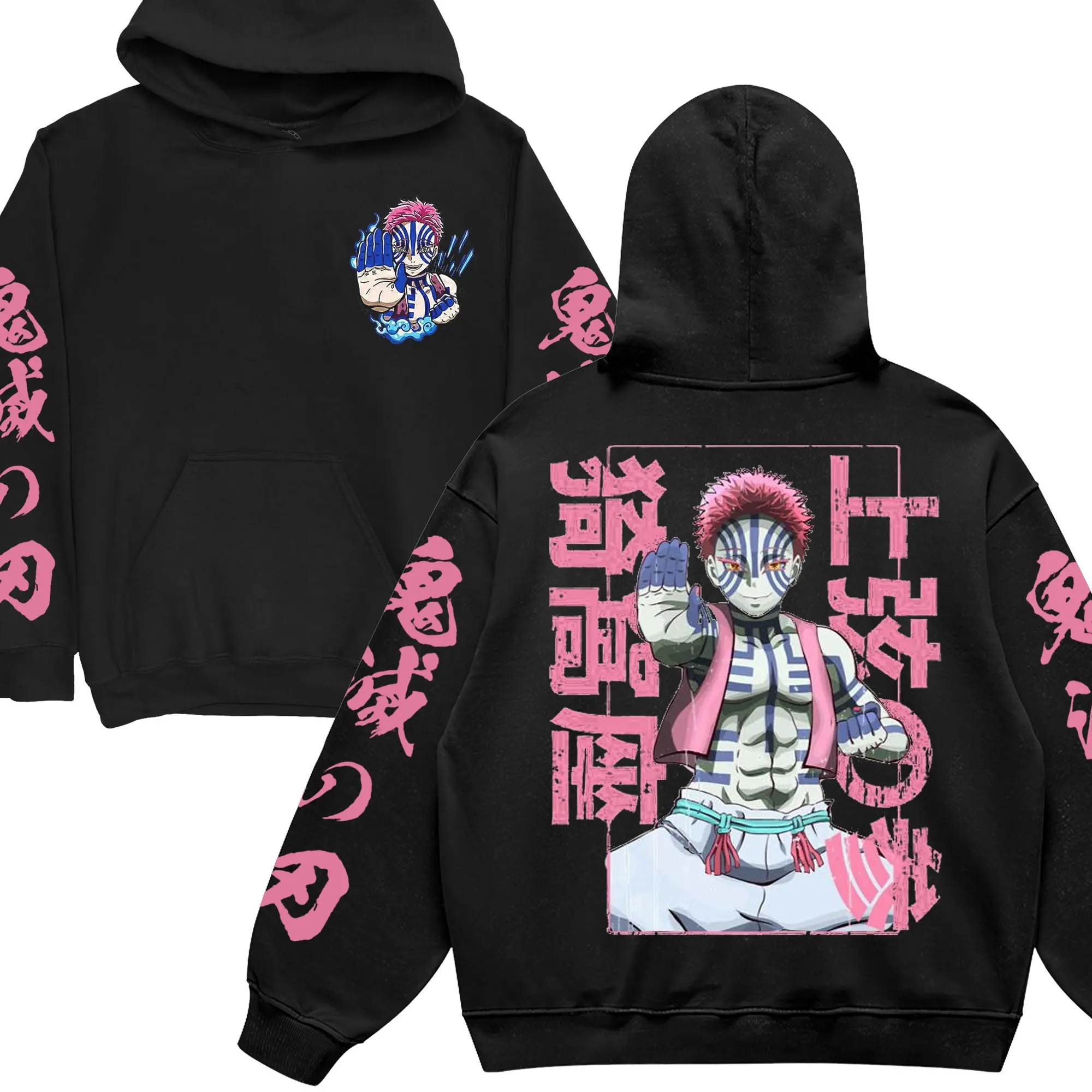 Demon Slayer Akaza Hoodies Anime Men Women Cosplay Tops, Anime
