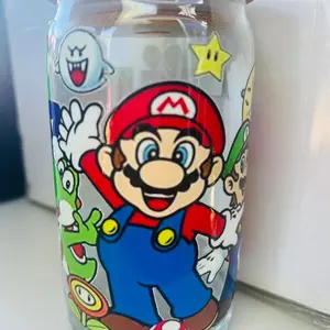 Mario clear glass cup