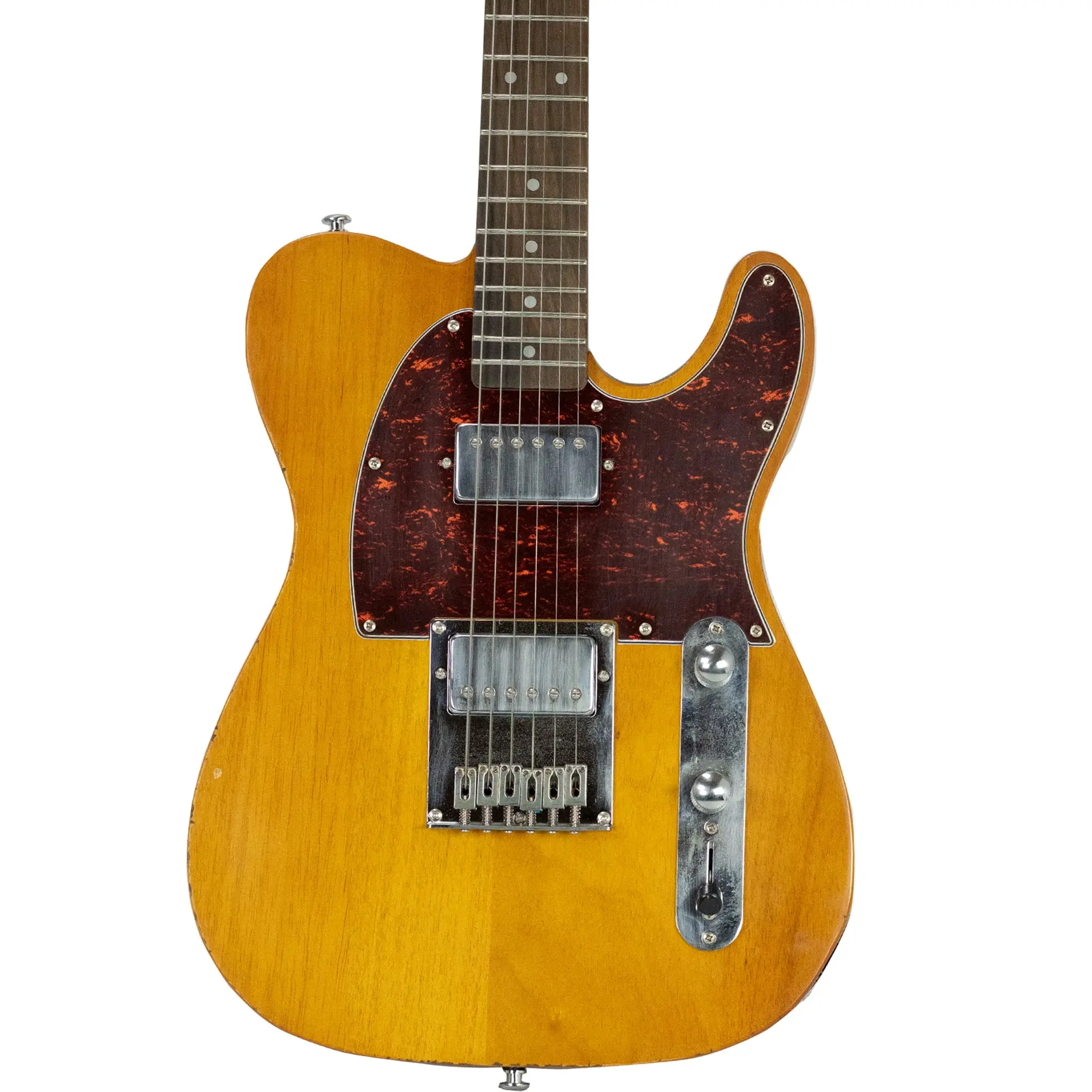 Sawtooth Limited Edition ET Relic Electric Guitar, Natural with Tortoise Pickguard