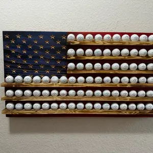 Rustic American Golf Ball Display - Elegant Design for Home or Golf Club Use