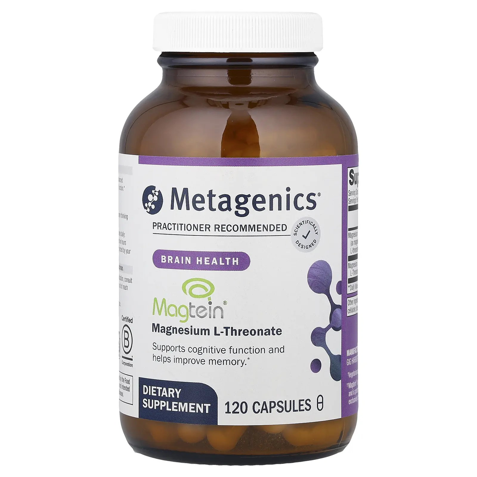 Metagenics Magtein® Magnesium L-Threonate, 120 Capsules