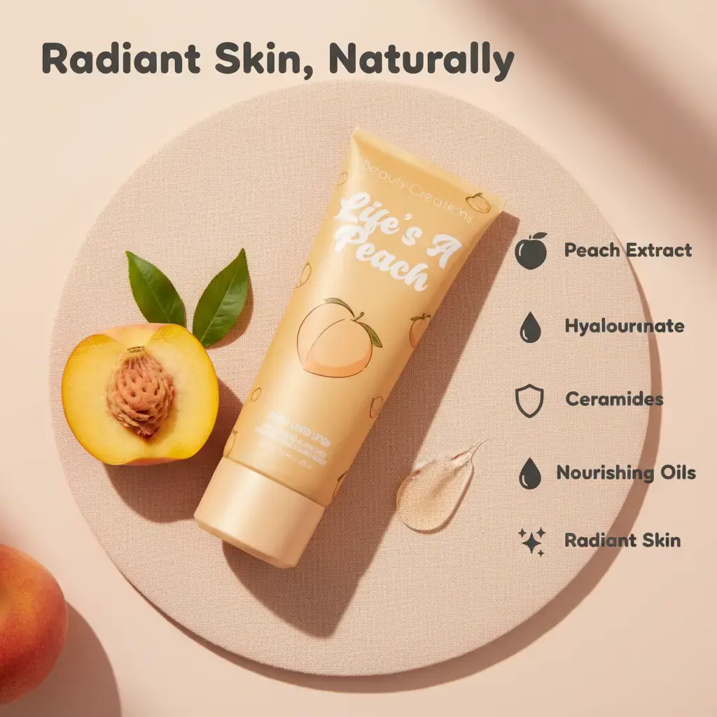 Life's A Peach Nourishing Lotion - Peach Extract Hyaluronate Ceramides & Nourishing Oils for Radiant Skin