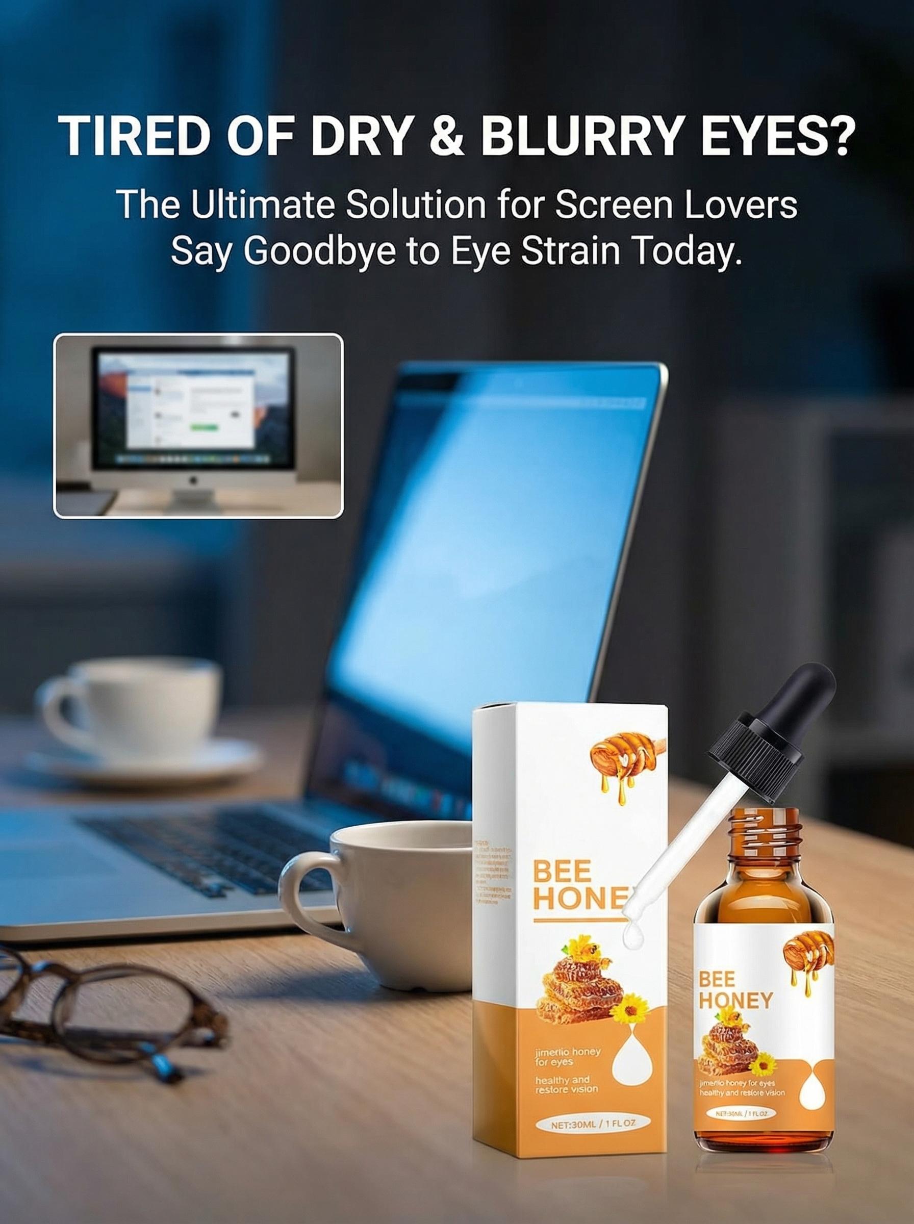 Honey Eye Care Hydration,Natural Hydration with Bee Honey, Moisturizes Refreshes Eyes, Gentle Formula for Daily Use