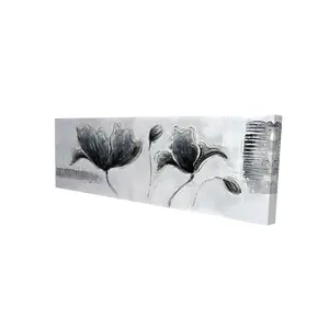 Begin Home Decor 2080-1648-FL32 16 x 48 in. Industrial White Bedroom Canvas - Industrial Style Flowers Decor