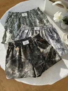 Women's Summer Full Body Tree Branch Print Shorts, Casual Daily Wear, Simple Yet Versatile, Sporty Style, Loose-Fitting, 3 Piece Set