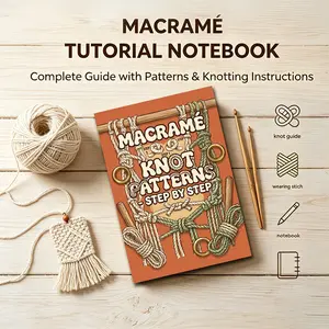 Macramé Knot Patterns Step-By-Step Guide, A5 Craft Book, Learn Macramé Techniques, Perfect for Beginners and Enthusiasts, DIY Crafts Manual