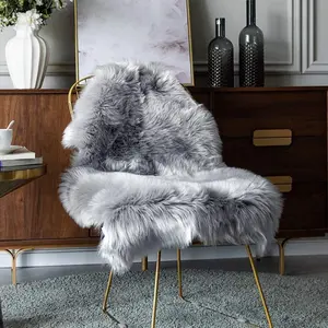 Nordic Luxury Gradient Wool-Like Long Hair Cushion, Comfortable Soft Skin-Friendly Plush Chair Pad, Sofa Pad, Balcony Pad