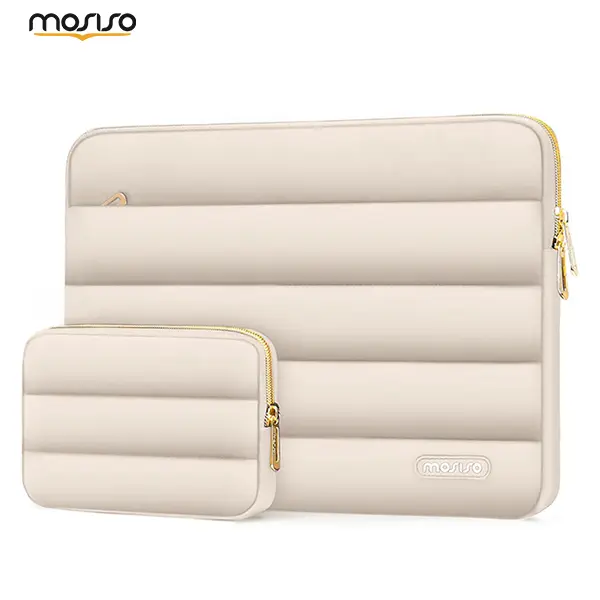 MOSISO Puffy Laptop Sleeve with Small Case, Soft Protective Bag for 13.3-17.3 inch Devices – Slim, Lightweight & Shockproof, Compatible with MacBook/HP/Dell/ASUS, Ideal for Work, Commute, Travel, School & Daily Use