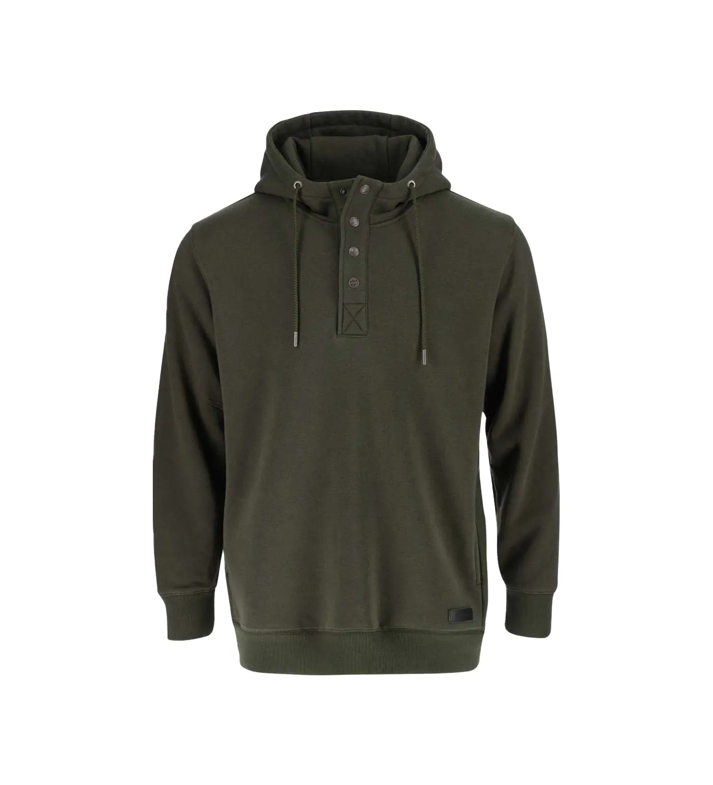 Thorogood Men's Snap-Neck Heavyweight Oversized Cotton Hoodie - Leather-Accent Knit, French-Inspired Plain Design, Ribbed, Quick-To-Throw-On French Terry Pullover, Menswear Tops Sweatshirts