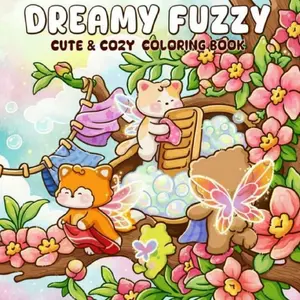 1pc DREAMY FUZZY coloring book For Adults And Kids,Simple And Big Designs For Relaxat colouring books,Toys suitable for boys and girls, zero foundation drawing to relieve stress coloring book，Christmas gift，Halloween Gift，Back to school gifts