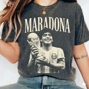 Maradona Vintage 90s Syles Black and White Shirt Unisex S-5XL, graphic Tee